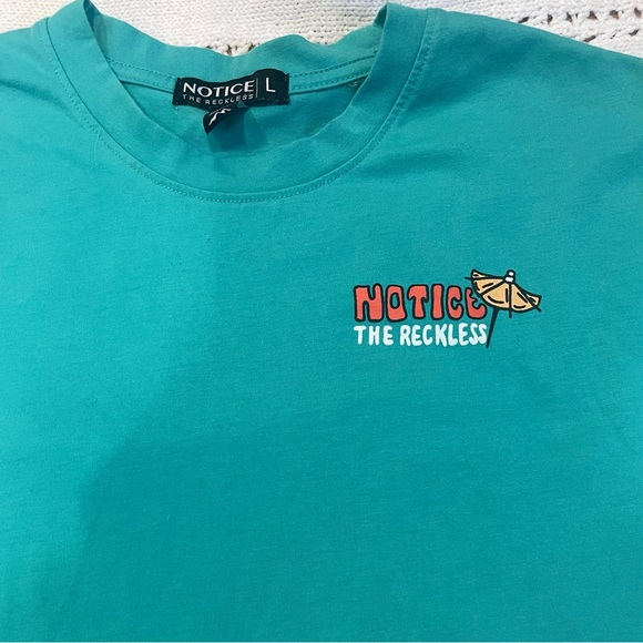 Notice Reckless Endless Summer men Long Sleeve Tee - green large crewneck - Picture 3 of 8